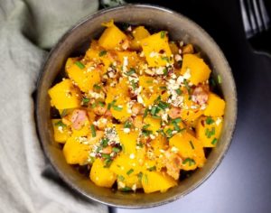 Recette de butternut aux lardons à la poêle épatante